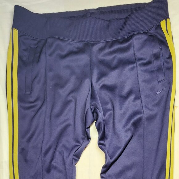 VTG Nike The Athletic Dept.  Warm Up Pants Dark Blue w/ Yellow Stripes Size XL - Picture 1 of 11